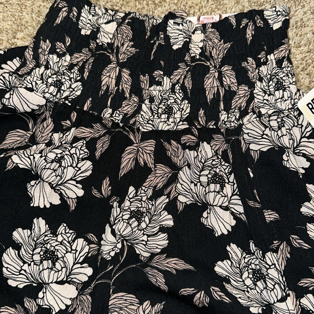 Smocked Waist Slit leg Pants L - Picture 3 of 8